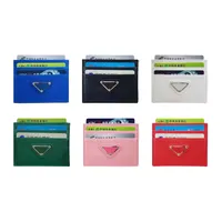 Women&#039;s Mens triangle wallets Purses Designer card holder with box woman Luxurys Coin card wallet Leather Christmas gift silver logo branded Holders slots Key Pocket