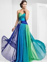 Robe de Soiree Peacock Dealetheart Evening Dresses 2017 Шифон Блю Вестидо де Фестита Длинная Блюда платья на вечерин