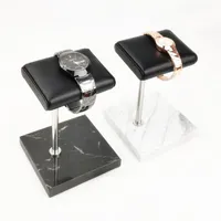 Watch Boxes & Cases Marble And PU Leather Holder Stand Storage Case Fashion Display Jewelry Gift Organizer242M