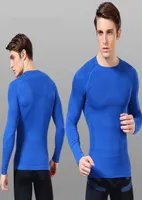 2018 New fitness Men Long Sleeve Basketball Running Sports T Shirt Men Thermal Muscle Gym Bodybuilding Compression Tights Tees6979549