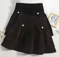 Skirts Bowknot Fluffy Skirt Shows Thin Temperament Velvet Short Women39s 2022 Winter Versatile High Waist Aline1792750