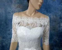 2019 New Fashion Half Sleeve Lace Bridal Jackets for Wedding Off Shoulder Ladies Jackets Bridal Accessories4364586