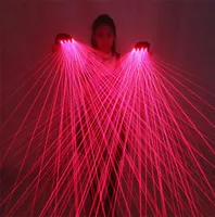 2インチマルチラインレッドレーザーグローブ4PCS 650NM 100MWレーザーディスコLED LED LAD LASER GLOVES FOR LED Luminous Costumes Show 201216