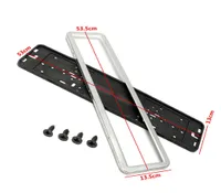 European German Russian 53 x 13 cm Car License Plate Frame Holder With Four Screws Vehicle SliverBlack Car Styling1597040