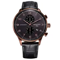 HOLUNS quartz watches men business mens watch luxury simple 5AT waterproof Sport popular mens wrist Leather strap watches CLOCKS BRW224e