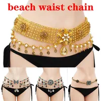 2022 Classic luxury Women's summer beach belt ethnic belly dance waist chain tassel flower butterfly-shaped accessories drop-shape266Q