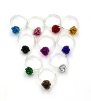 200 pezzi Mix Color Flower Rose Fresh Band Rings RICASIBILE Accessori fai -da -te Girl Gift1083870