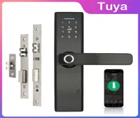 Wifi Tuya APP Electronic Door Lock Biometric Fingerprint 1356mhz IC Card Password Mobile Phone Unlock Remotely Smart Home Y2004078322524