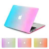 computer accessories laptop case colours rainbow protective shell for mac book macbook Pro Retina air 11 13 notebook sleeve pink blue258S