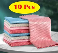 5 10 Pcs Anti Grease Fish Scale Wipe Efficient Kitchen Microfiber Washing Rags Clean Towel Cloths Home Tools Dish Cleaning 2209268564296