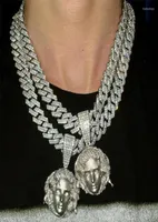 Colares pendentes Hip Hop Medusa com Big Crystal Miami Cuabn Chain Colar para homens Mulheres Moda Snake Queen Jóias Drop8600087