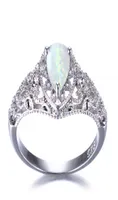 5 Pcs Luckyshine s925 Sterling Silver Women Opal Rings Blue White Natural Mystic Rainbow Topaz Wedding Engagemen Rings 7101029011