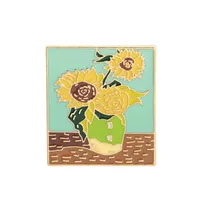 Pin spille vintage bloche d'arte letterarie pins van gogh girasole regalo creativo in lega per ragazze bottoni di gioielli badge shi dh4or