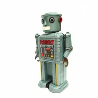 Novelty Games Adult Collection Retro Wind up toy Metal Tin moving Arms swing alien robot Mechanical Clockwork toy figures kids gift274f
