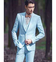 Подходит Blazers Mens Slim Fit Suit One Button 3 Piece Formal Business Wedding Suits Blazer куртка для смокинга и брюки J2209066851279