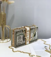 Pile de casstals de trésorerie Femmes Argent Sac à embrayage en diamant Chaîne de peinture de diamant sac à main et sacs à main design de luxe 9796455