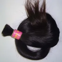 Unprocessed Brazilian Hair Straight Human Hair Bulk For Braiding 100g natural black hair2953175