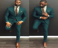 Hunter Green Custom Made Slim Fit Tuxedos Mens Mens Suits بدلة زفاف من أجل Men8201608