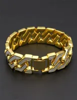 Pulsera Cubana conamantes de imitacion para hombre cadena eslabones imitacion rpero circonita charme bracelets1972857