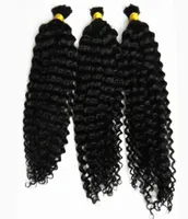 Color natural Mongolian Afro Kinky Bulk Human Hair 300G Braiding Human Hair No Weft 3pcs Human Braiding Hair Bulk Curly2360818