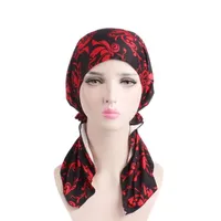 Floral Bandanas Women Lace Turban Hat India Cap Muslim Hats Hairnet Chemo Cap Flower Bonnet for Women Touca cappelli donna 2019237S