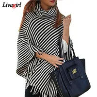 Tassel Ponchos Design Style Striped Scarf High Collar For Women Scarves Top Quality Warm Winter Shawl Capes269C