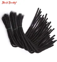 Afro Kinky Bulk Natural Human Hair Dreadlocks Braids Crochet Braiding Extensions Handmade Soft Faux Locs for Women Black 2204094768084