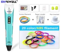 Myriwell Original RP100B 3D -Druckstift 175mm ABS Smart 3D Zeichnungsstifte mit Filament -LED -Display für die Kindergeschenke 201214