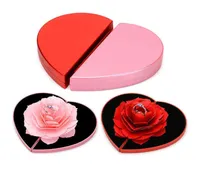 Folding Rose Ring Box Jewelry Gift Wedding Valentine Engagement Proposal Empnawing Paper Flick Open Rose Jewlery Organizer H2205055501984
