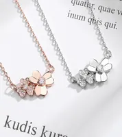 AAA Zircon Clover Necklace for Women Original Quality Simple Luxury Pendants Necklaces Korean Brand Jewelry Z1359532293