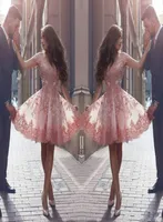 Nouvelles robes à la maison de style arabe rose poussiére aux épaules des applications en dentelle Cap