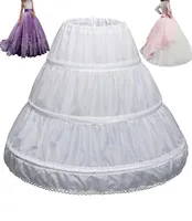 Kids Wedding Underskirt Girl Children Petticoat 3 Hoops One Layer Kids Crinoline Lace Trim Flower Girl Robe1914915