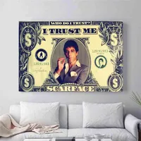 Scarface Trust Me Cotton Canvas Art Print Quote Poster Wall Pictures for Home Decoration Wall Decor