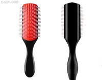 9Row Detangling Hair Brush Denman Dethangler Scele Scer Massager Straight Curly Wet Comb L220722