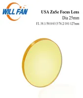 Will Fan Dia 25mm USA ZnSe Focus Lens FL 381mm 508mm 635mm 762mm For Co2 Laser Engrave Cutter Machine6788902
