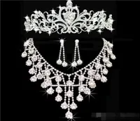 Tiaras gold Tiaras Crowns Wedding Hair Jewelry neceklaceearring Cheap Whole Fashion Girls Evening Prom Party Dresses Accessor8446949