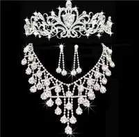 Tiaras gold Tiaras Crowns Wedding Hair Jewelry neceklaceearring Cheap Whole Fashion Girls Evening Prom Party Dresses Accessor3580473