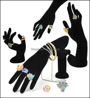 Mannequin Jewelry Packaging Display Ring en forma de anillo Soporte de brazalete Bangle Rings Anillos de brazalete Black Veet Drop entrega de ca￭da 5768330