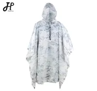 Outdoor Hooded Breathable Rainwear Camo Poncho Army Tactical Raincoat Camping Hiking Hunting Birdwatching Suit Travel Rain Gears 2