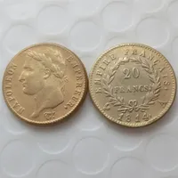 Couleur d'or de haute qualité France 1814-A Napoléon 20 copies Coin Colar Craft Ornements Replica Coins Accessing Access
