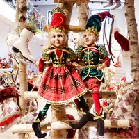 Decorações de Natal Abxmas 1Pair Elf Plush Toys for Home Decor Elves Dolls Dolls Gift Gift Kids Decoration Navidad natal natal 221118