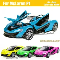 132 Scale Diecast Alloy Metal Super Racing Car Model For McLaren P1 Collection Model Pull Back Toys Car With Sound&Light299H