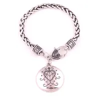 Silver Color Ezili Freda Vodou Veve Pendant Loa Lwa Haitian Abundance Love Spirit Amulet Charm Wheat Chain Bracelet315V