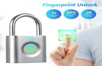 Mini Fingerprint Smart Padlock Door Lock Quick Unlock USB Rechargeable for case bag security electronic fingerprint 2010134694767