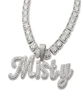 Anhänger Halsketten Dobling Custom Big Pinsel Cursive Letters Namenplate Halskette CZ ICED Out Customized Icy Name Choker Charm mit RO7336698