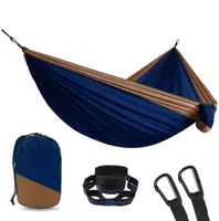 2 Person Double Camping Hammock With 2pcs Tree Straps XL 10 Foot Nylon Portable Heavy Duty Holds 700lb for Sitting Hanging 13845972