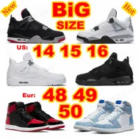 En iyi basketbol ayakkabıları büyük uzun boyut 14 15 16 4s basketbol ayakkabıları 4 motor sporları çimento beyaz oreo metalik kırmızı gök gürültüsü atlamacı Eur 48 49 50 1s