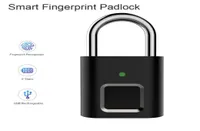 Smart Biometric Thumbprint Door Padlocks Rechargeable Door Lock Fingerprint Smart Padlock USB Keyless Quick Unlock 2010132873507
