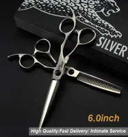 60quot Silver Hair Scissors Japan 440C مقص تصفيف الشعر الرخيصة القصي بقص مصفف الشعر حلاقة الشعر 1015379875