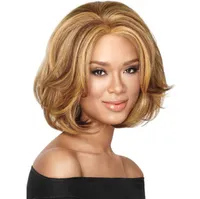 woodfestival harajuku bob curly wig synthetic ladies ombre blonde hair النساء